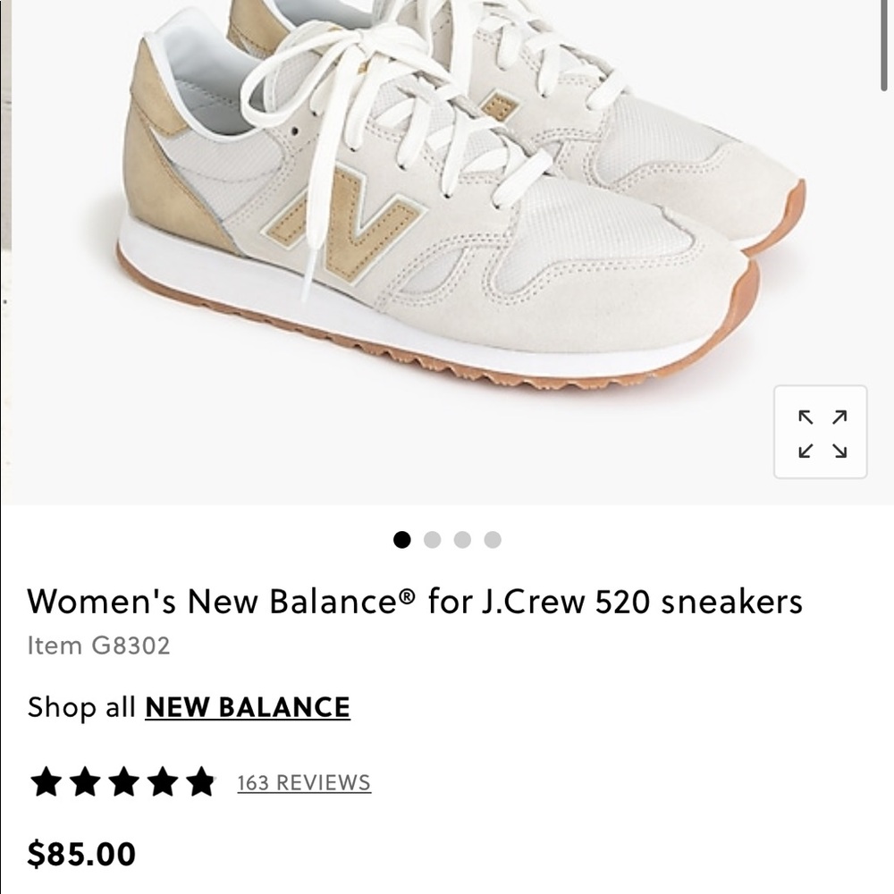 J Crew New Balance white and gold size 8